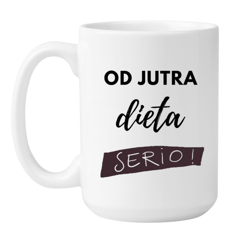 Kubek duży biały 450 ml z humorystycznym napisem – doskonały gadżet do pracy
