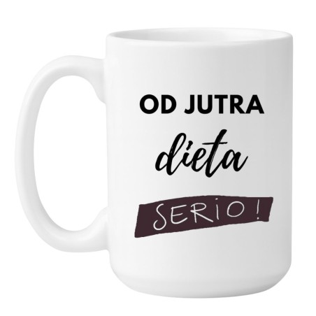 Kubek duży biały 450 ml z humorystycznym napisem – doskonały gadżet do pracy