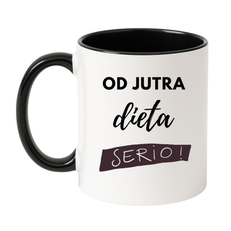 Kubek biało-czarny 330 ml z żartobliwą grafiką i napisem – kubek do biura