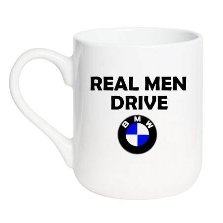 Kubek elegancki biały 330 ml z minimalistycznym motywem motoryzacyjnym – must-have dla kawoszy
