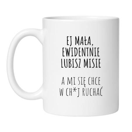 Śmieszny kubek biały 330 ml z chamskim napisem – śmieszny kubek z nadrukiem dla humoru