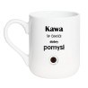 Kubek elegancki biały 330 ml z grafiką filiżanki – must-have dla fanów kawy