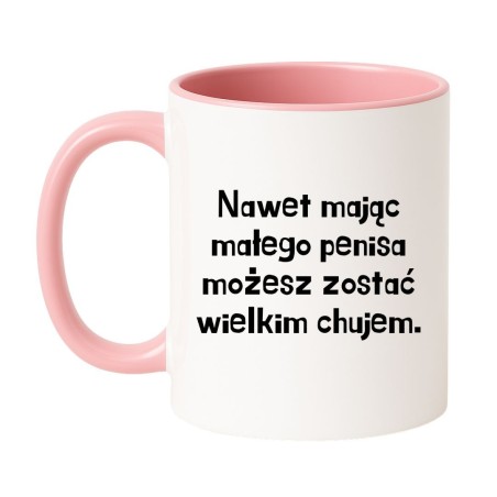 Kubek biało-różowy 330 ml z wulgarnym nadrukiem – prezent bez cenzury