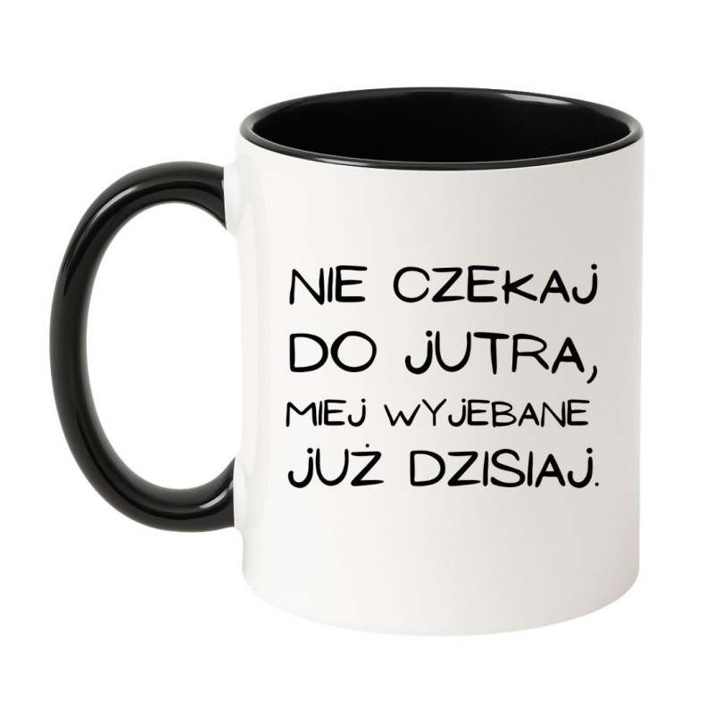 Kubek biało-czarny 330 ml z chamskim wzorem – kubek bez cenzury