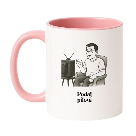 Kubek biało-różowy 330 ml z motywem postaci – śmieszny prezent