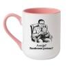 Kubek elegancki biało-różowy 330 ml z humorystycznym motywem pieniędzy – doskonały gadżet