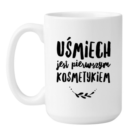 Kubek duży biały 450 ml z motywem – stylowy do herbaty