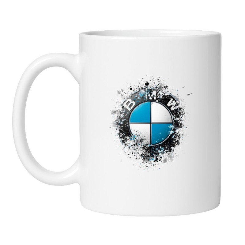 Śmieszny kubek biały 330 ml z grafiką BMW – must-have dla kierowców