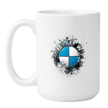 Kubek duży biały 450 ml z nadrukiem BMW – idealny dla kawosza