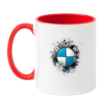 Kubek biało-czerwony 330 ml z motywem BMW – akcent do kuchni
