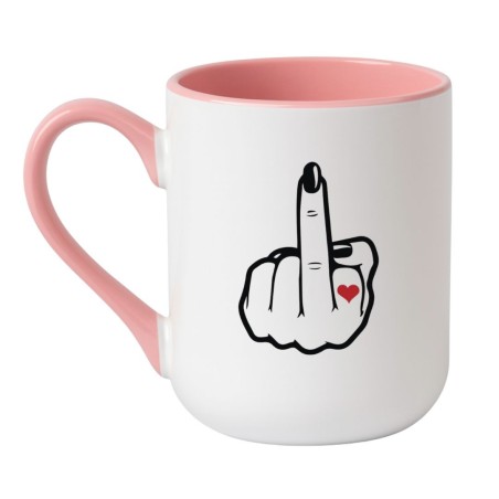 Kubek elegancki biało-różowy 330 ml z odważną grafiką – must-have do domu