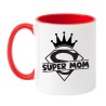 Kubek biało-czerwony 330 ml z wzorem Super Mom — must-have dla supermamy