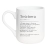 Kubek elegancki biały 330 ml z motywem teściowej — sprawdź bestseller