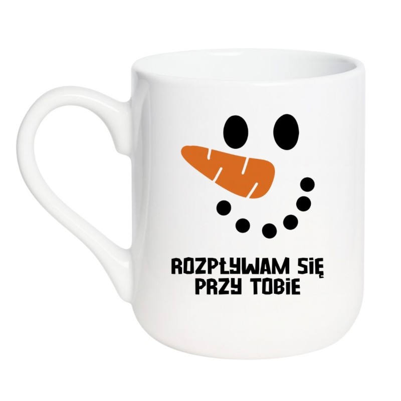 śmieszny kubek z nadrukiem rozpływam się przy tobie miłosny