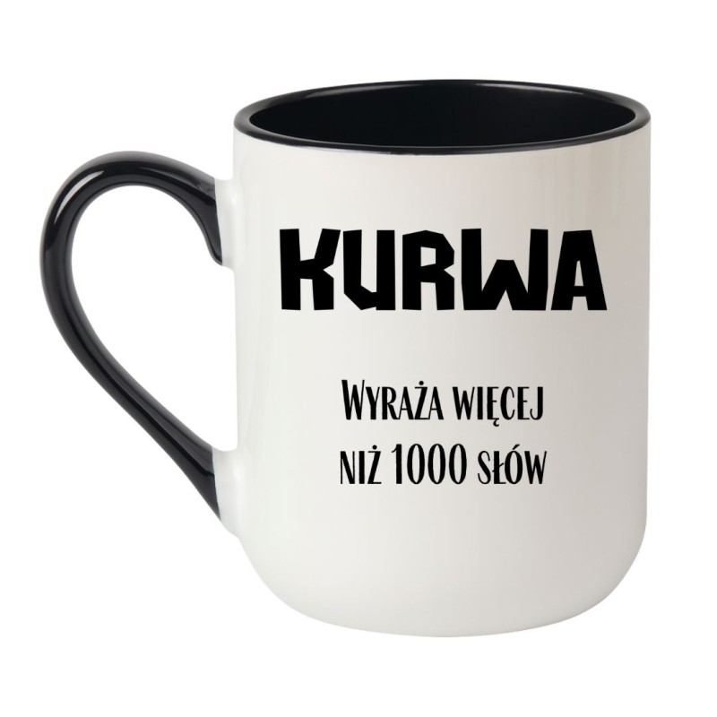 Chamski kubek kurwa wyraża emocje śmieszny gadżet