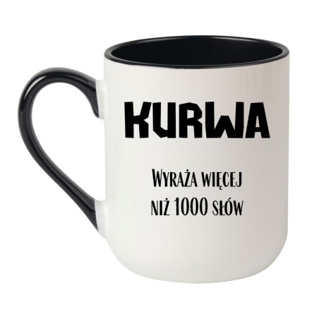 Chamski kubek kurwa wyraża emocje śmieszny gadżet