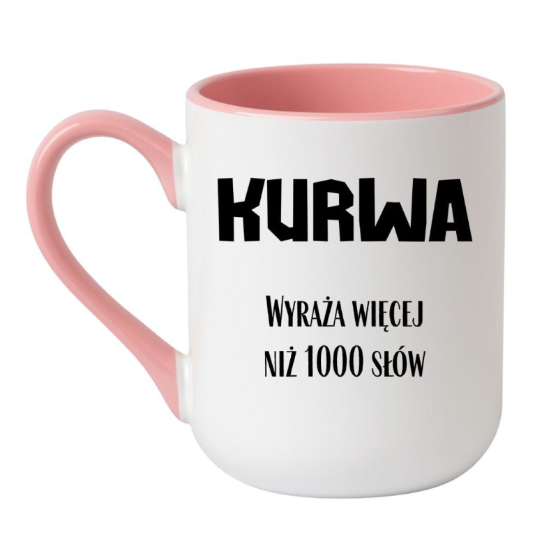 Chamski kubek biały kurwa prezent dla koleżanki