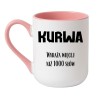 Chamski kubek biały kurwa prezent dla koleżanki