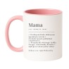 Kubek biało-różowy 330 ml z napisem o mamie — śmieszny prezent