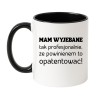 Kubek biało-czarny 330 ml z nadrukiem bez cenzury — humor do pracy