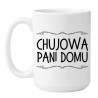 kubek z napisem chujowa pani domu biały ceramiczny