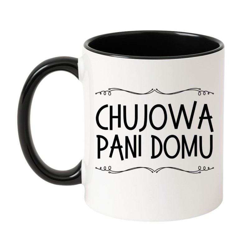 biało czarny kubek chujowa pani domu 330 ml