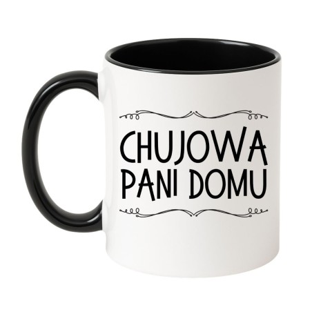biało czarny kubek chujowa pani domu 330 ml