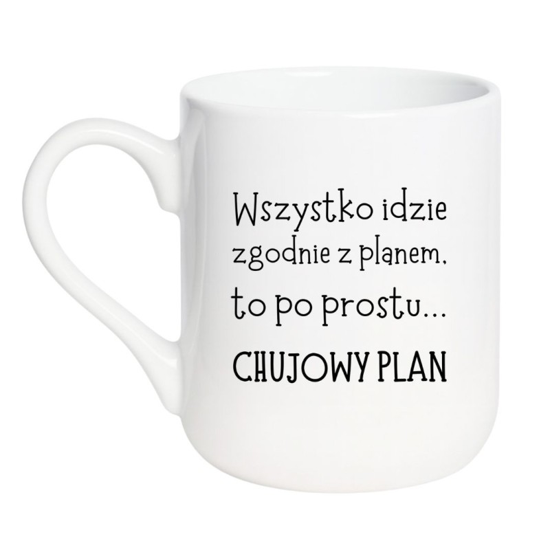 Kubek elegancki biały 330 ml z nadrukiem bez cenzury – idealny dla kawoszy