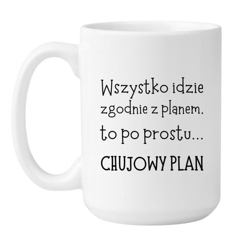 Kubek duży biały 450 ml z wulgarnym nadrukiem – doskonały gadżet do pracy