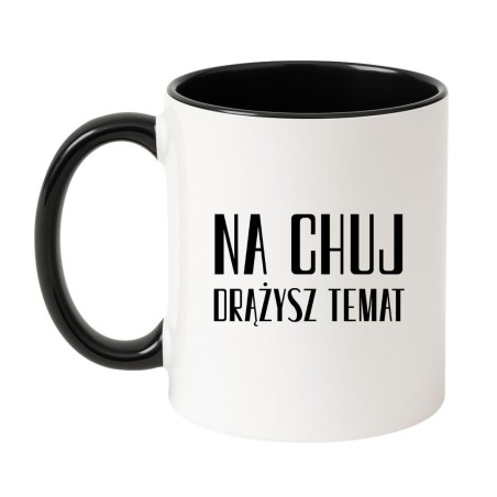 Kubek biało-czarny 330 ml z chamskim napisem – sprawdź bestseller