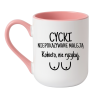 Kubek elegancki biało-różowy 330 ml z humorystyczną ilustracją – przyciąga wzrok