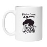 Śmieszny kubek biały 330 ml z zabawną ilustracją – must-have dla kawoszy