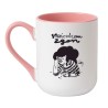 Kubek elegancki biało-różowy 330 ml z humorystycznym obrazkiem – must-have