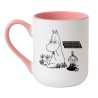 Kubek elegancki biało-różowy 330 ml z humorystyczną grafiką – must-have do kawy