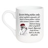 Kubek elegancki biały 330 ml z humorystycznym motywem kobiety, świetny do biura