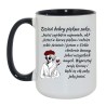 Kubek duży biało-czarny 450 ml z motywem bez cenzury i ilustracją, prezent do pracy
