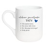 Kubek elegancki biały 330 ml z motywem taty i sercem, must-have dla domu