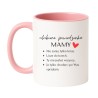 Kubek biało-różowy 330 ml z humorystycznym napisem o mamie, super do kawy