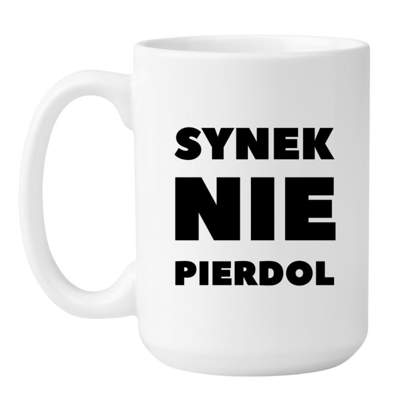 Kubek duży biały 450 ml z wulgarnym motywem, must-have dla fanów kawy