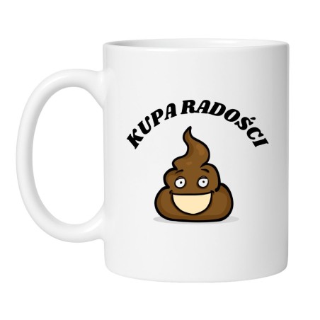 Kubek śmieszny biały 330 ml z zabawną ilustracją – must-have dla kawoszy