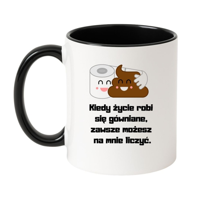 Kubek biało-czarny 330 ml ze śmiesznym motywem – sprawdź bestseller