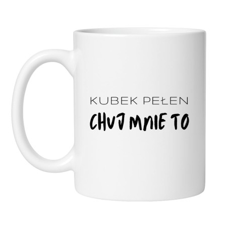 Śmieszny kubek biały 330 ml z wulgarnym napisem – must-have dla kawoszy