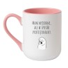 Kubek elegancki biało-różowy 330 ml z humorystycznym nadrukiem – śmieszny kubek z nadrukiem