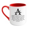 Kubek elegancki biało-czerwony 330 ml z dowcipną ilustracją – must-have dla kawoszy