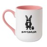 Kubek elegancki biało-różowy 330 ml z oryginalnym wzorem królika – must-have dla fanów kawy