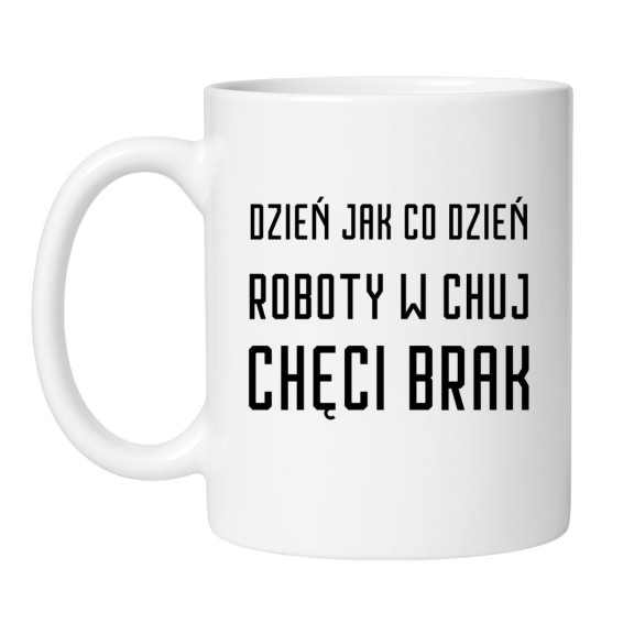 Śmieszny kubek biały 330 ml z nadrukiem bez cenzury – doskonały gadżet do biura