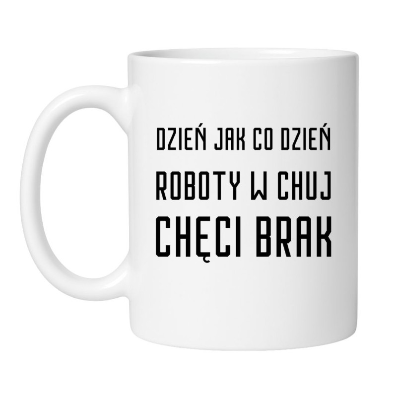 Śmieszny kubek biały 330 ml z nadrukiem bez cenzury – doskonały gadżet do biura