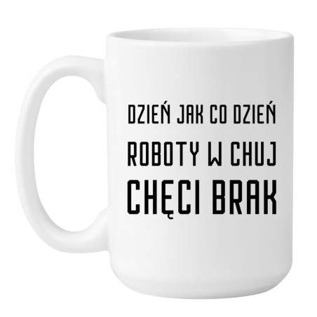 Kubek duży biały 450 ml z humorem bez cenzury – must-have dla kawoszy