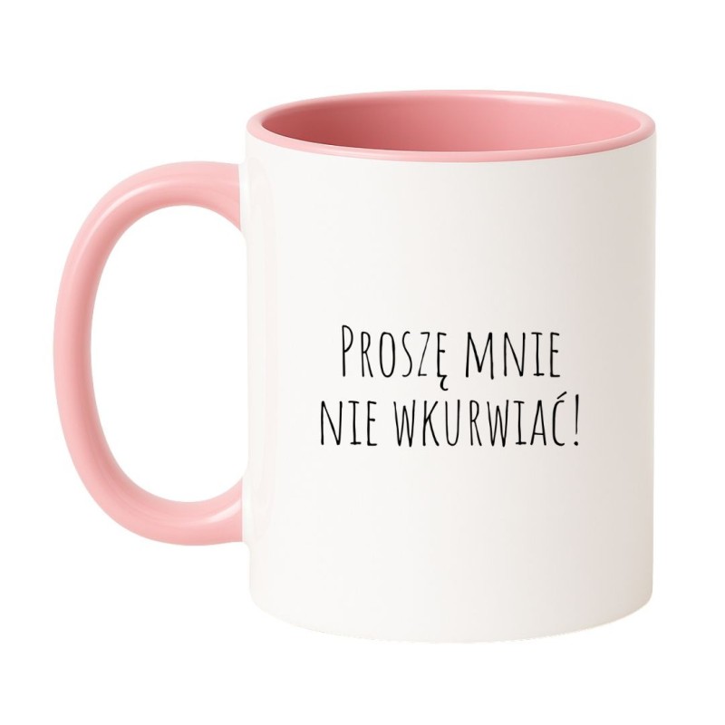 Kubek biało-różowy 330 ml z humorystycznym nadrukiem bez cenzury – śmieszny prezent