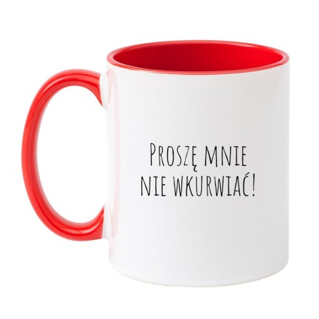 Kubek biało-czerwony 330 ml z chamskim wzorem – must-have do kawy